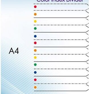 POLYPROP INDEX DIVIDERS - COLOUR - 1-12 PRINTED