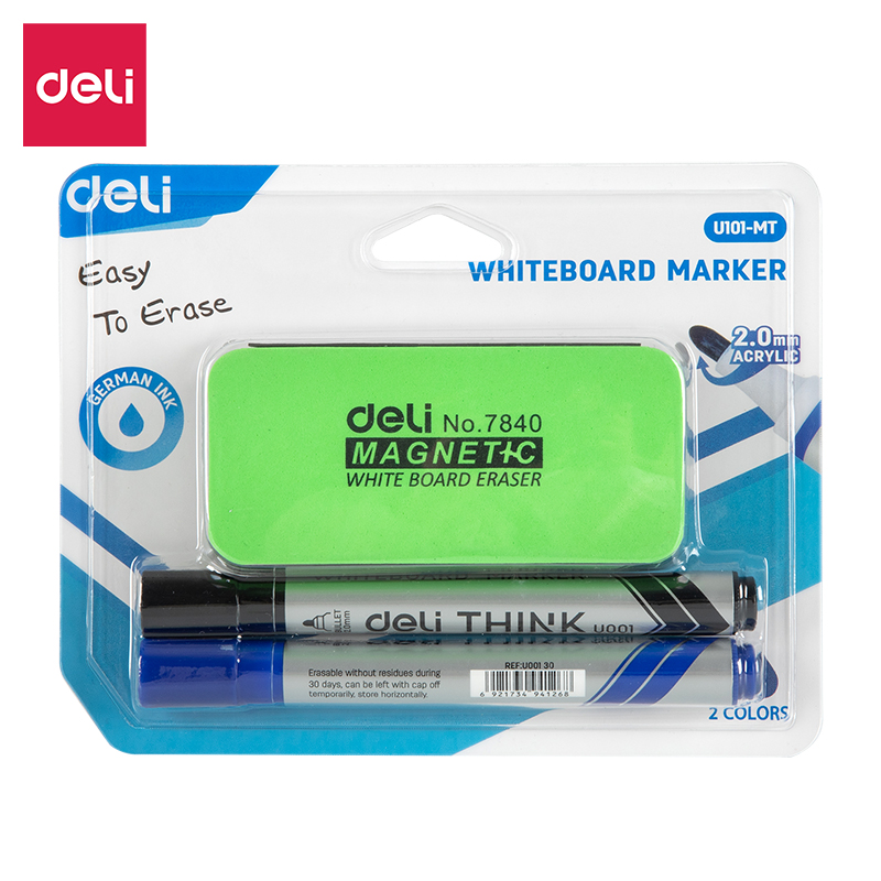 Whiteboard Marker & Eraser Set (2x Markers)