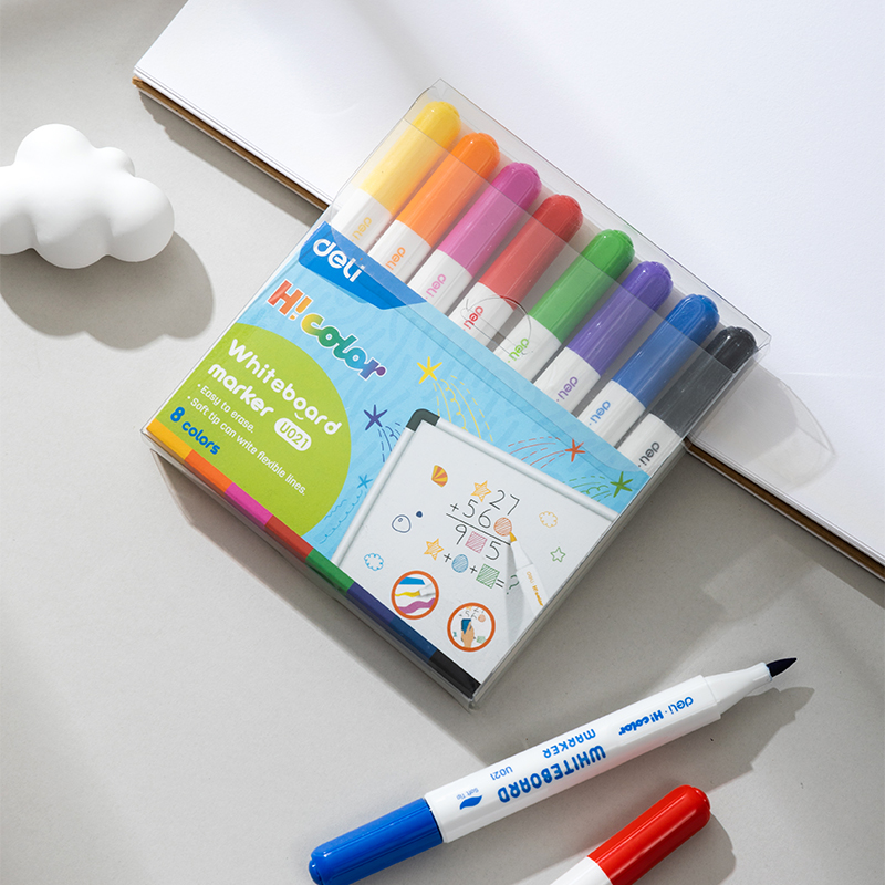 Whtieboard Marker Soft Tip EU021 Assorted Colours 8pc - Image 2