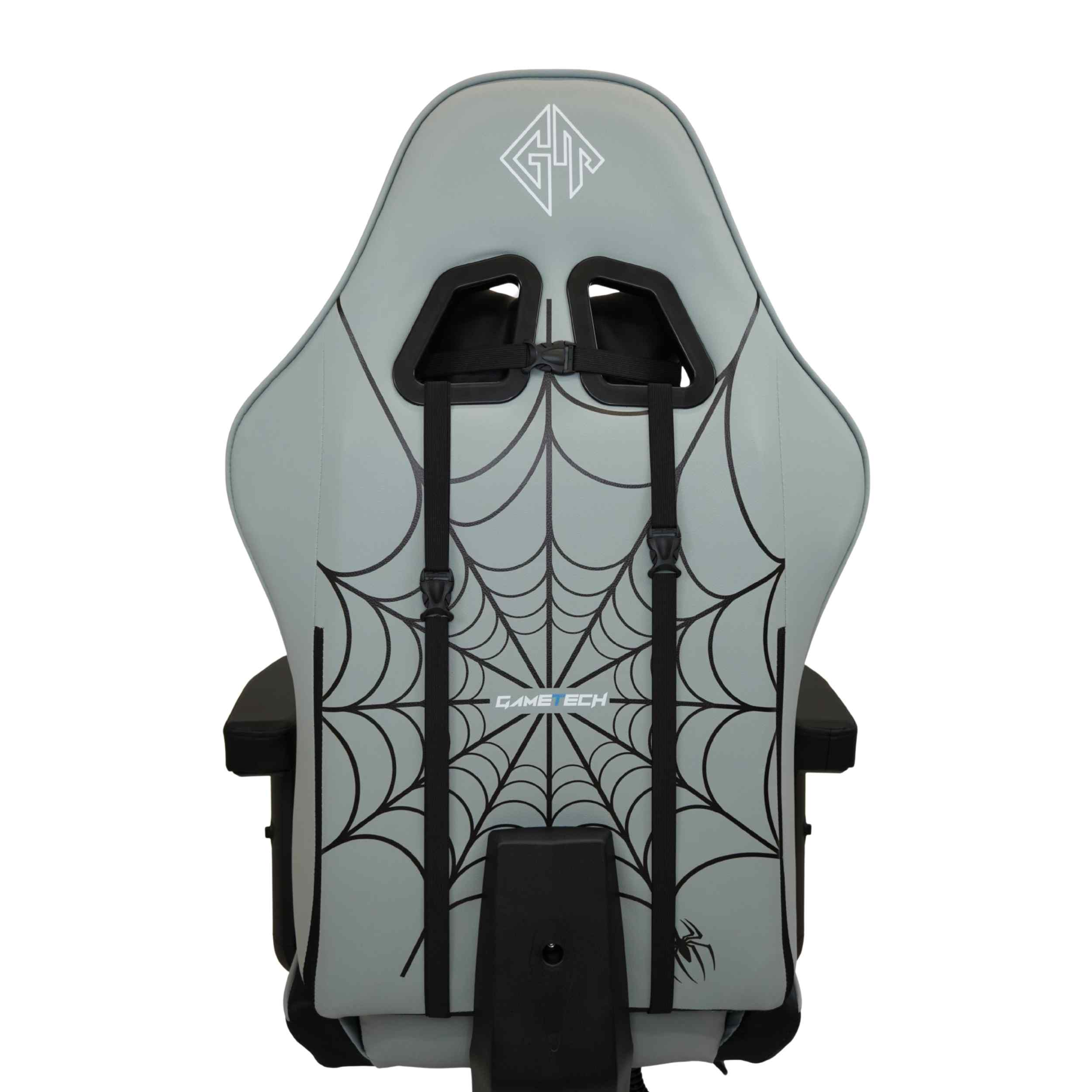 GameTech - Spider Grey Leather Gaming Chair with Massaging Cushion - Image 6