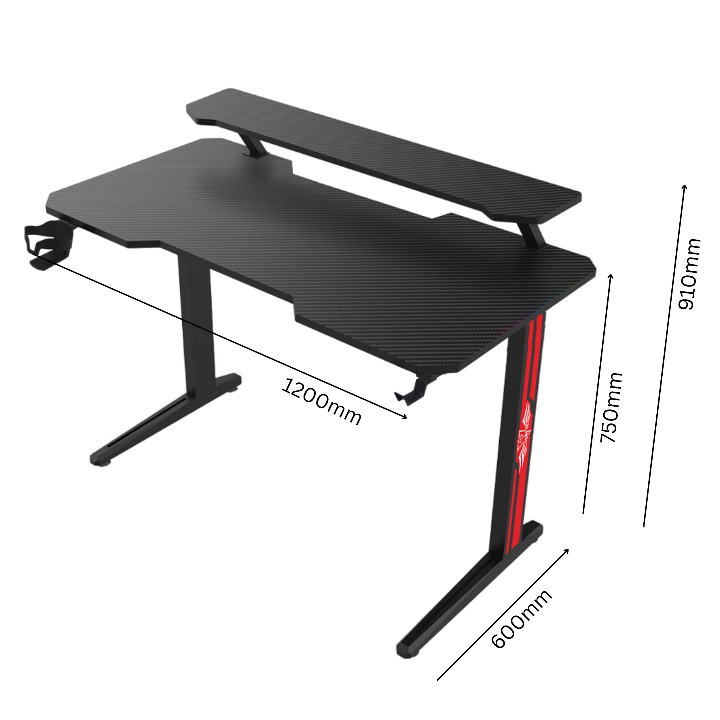Ergonomic Design T-shaped Home Office Computer Gaming Desk - Image 4