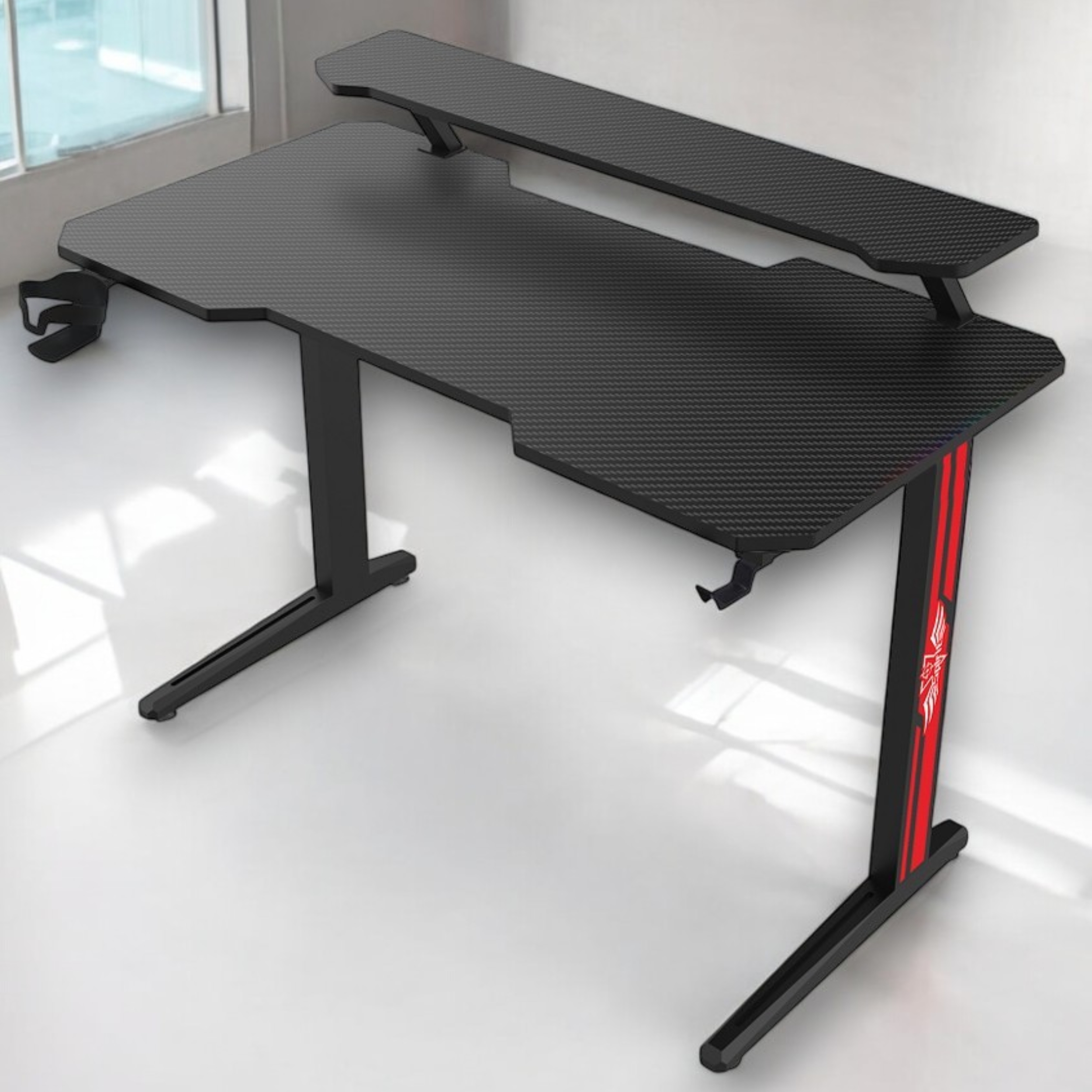 Ergonomic Design T-shaped Home Office Computer Gaming Desk - Image 5