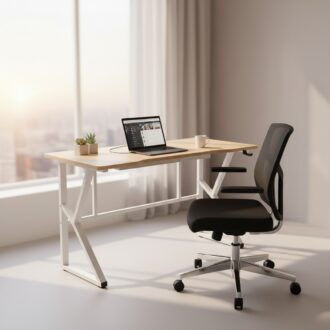 Ergonomic Office Desk – 1200 × 700mm White Oak