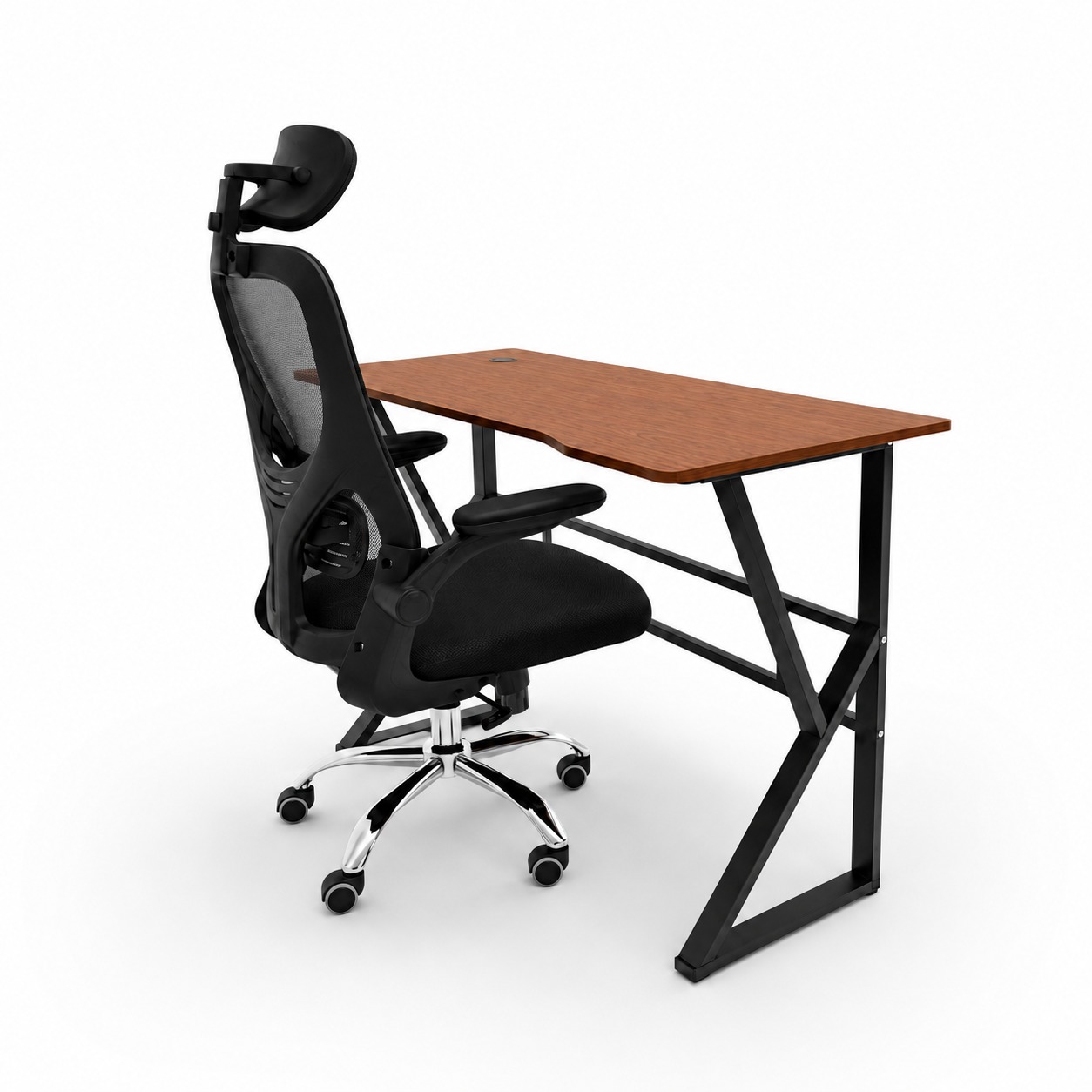 Ergonomic Office Desk – 1200 × 700mm Black Oak - Image 7