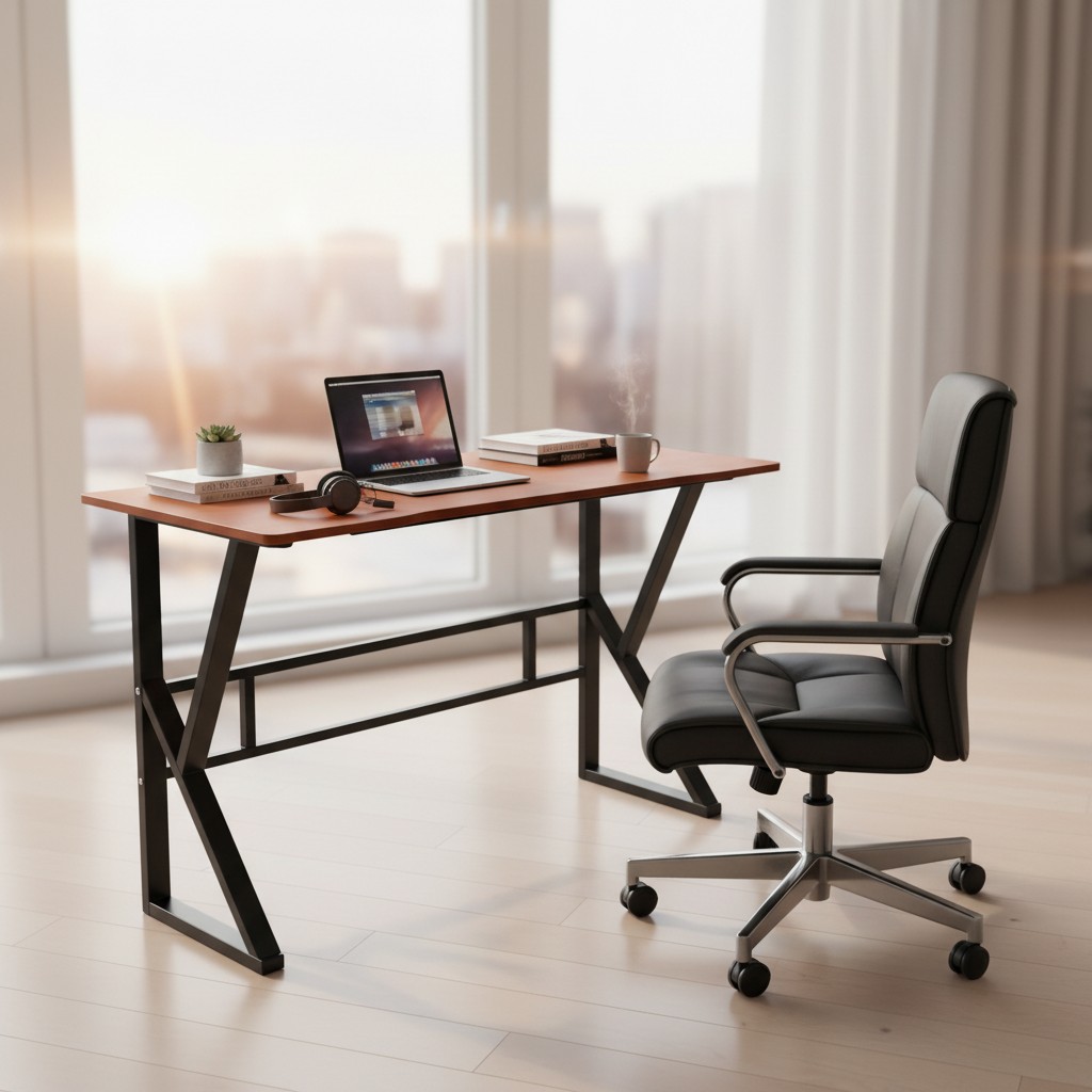 Ergonomic Office Desk – 1200 × 700mm Black Oak