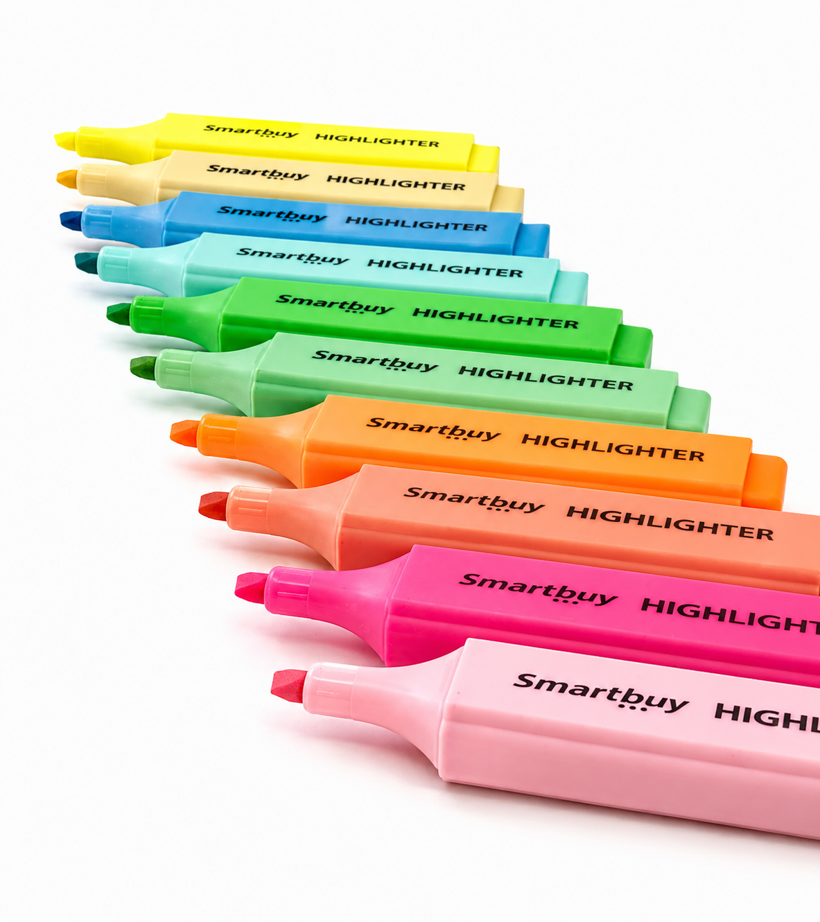 Smartbuy 10 Pack Highlighters - Neon & Pastel Colours
