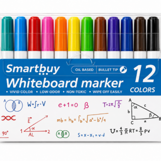Smartbuy Whiteboard Markers - 12 Colours