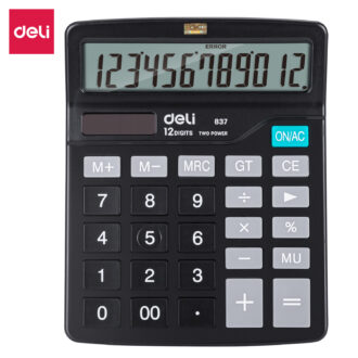 12 Digit Dual Power Calculator Black 150x120x52mm