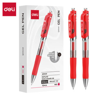 Retractable Gel Pen 0.5mm Red 12pc