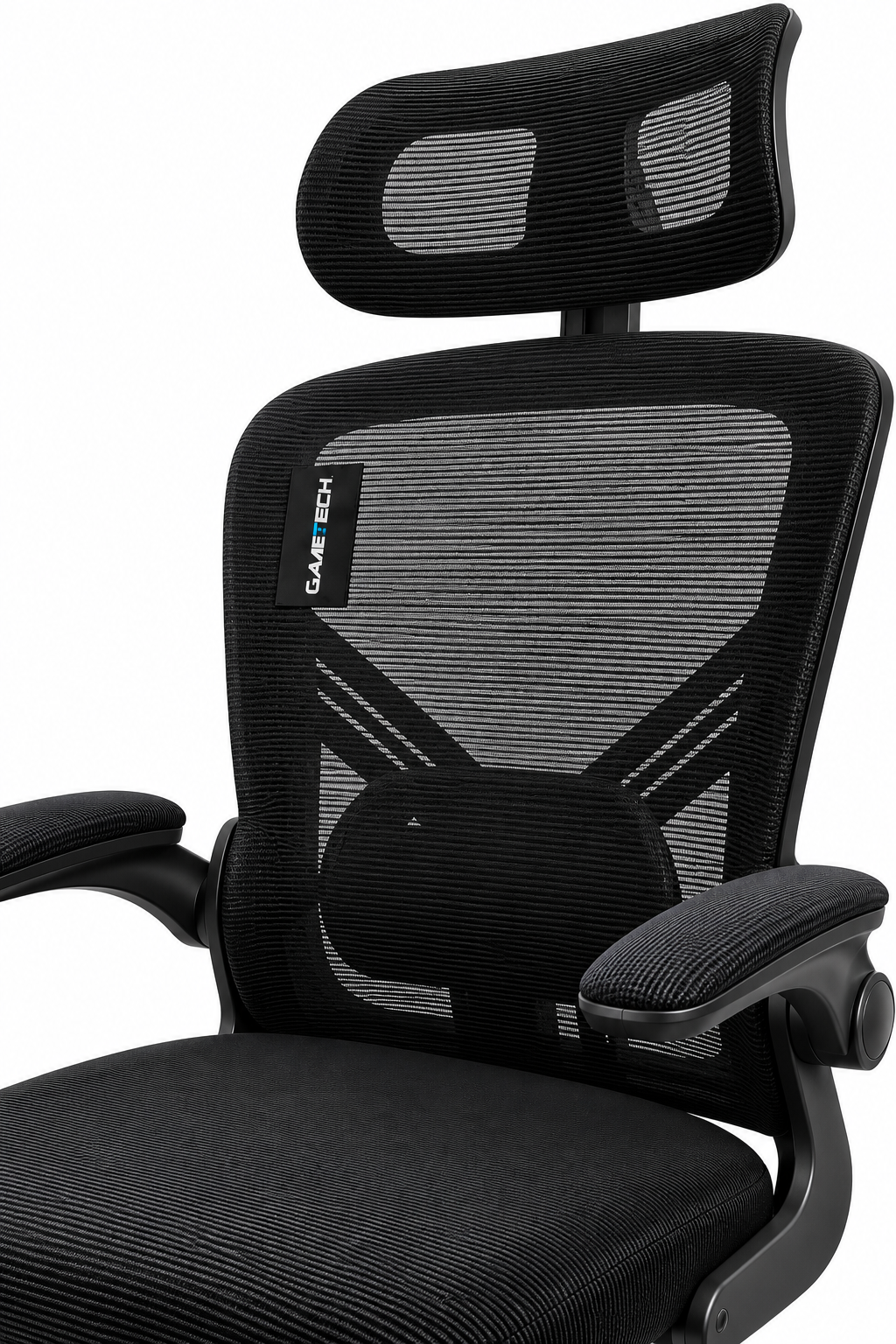 Ergonomic Mesh Office Chair with Headrest – Black - Image 2