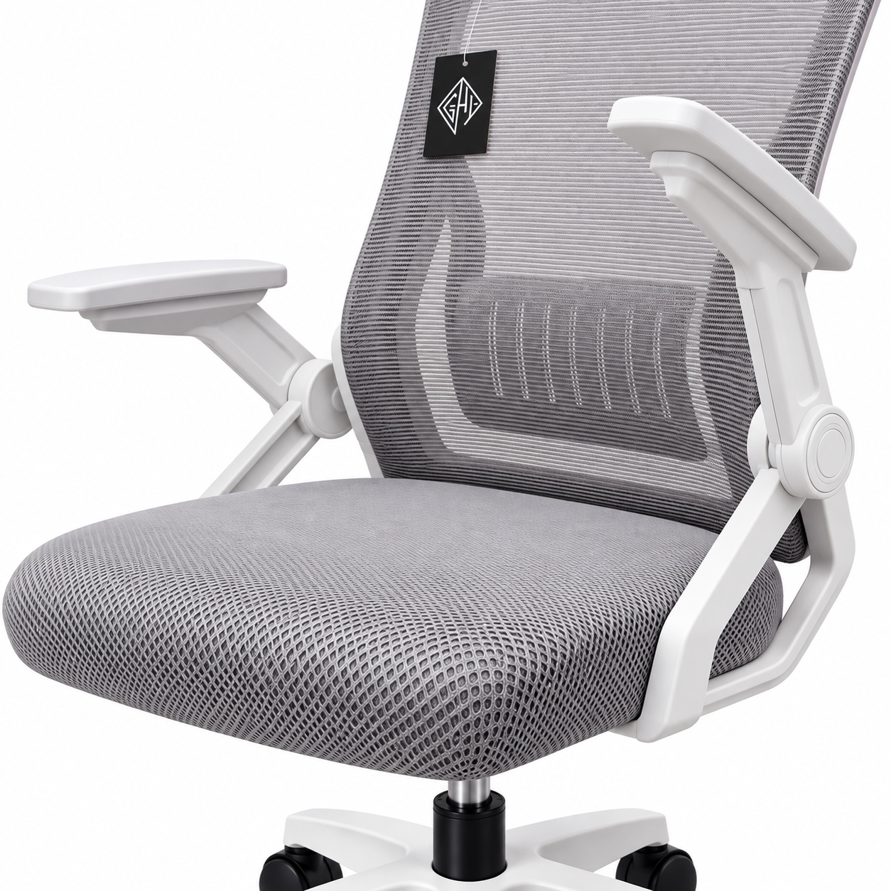 Ergonomic Mesh Office Chair – White & Grey - Image 2