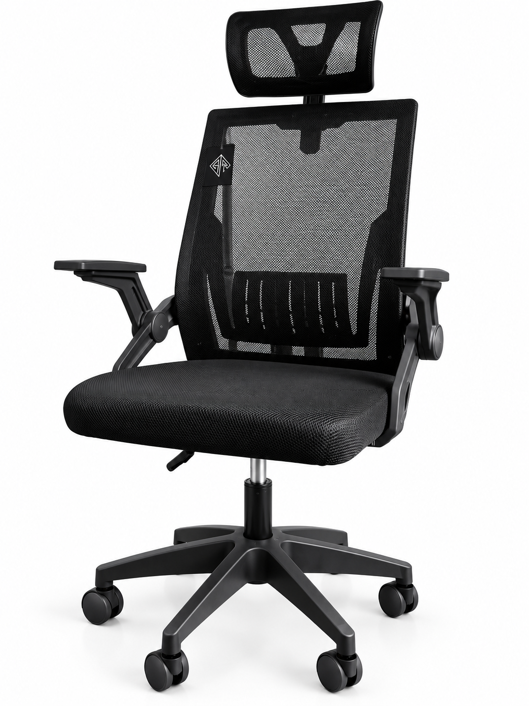 Ergonomic Mesh Office Chair with Headrest – Black - Image 5