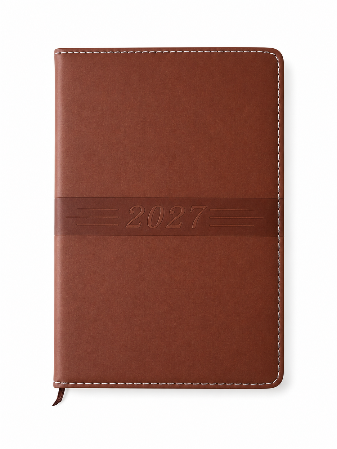 A5 Striped Diary 2027 - Page-a-Day BROWN
