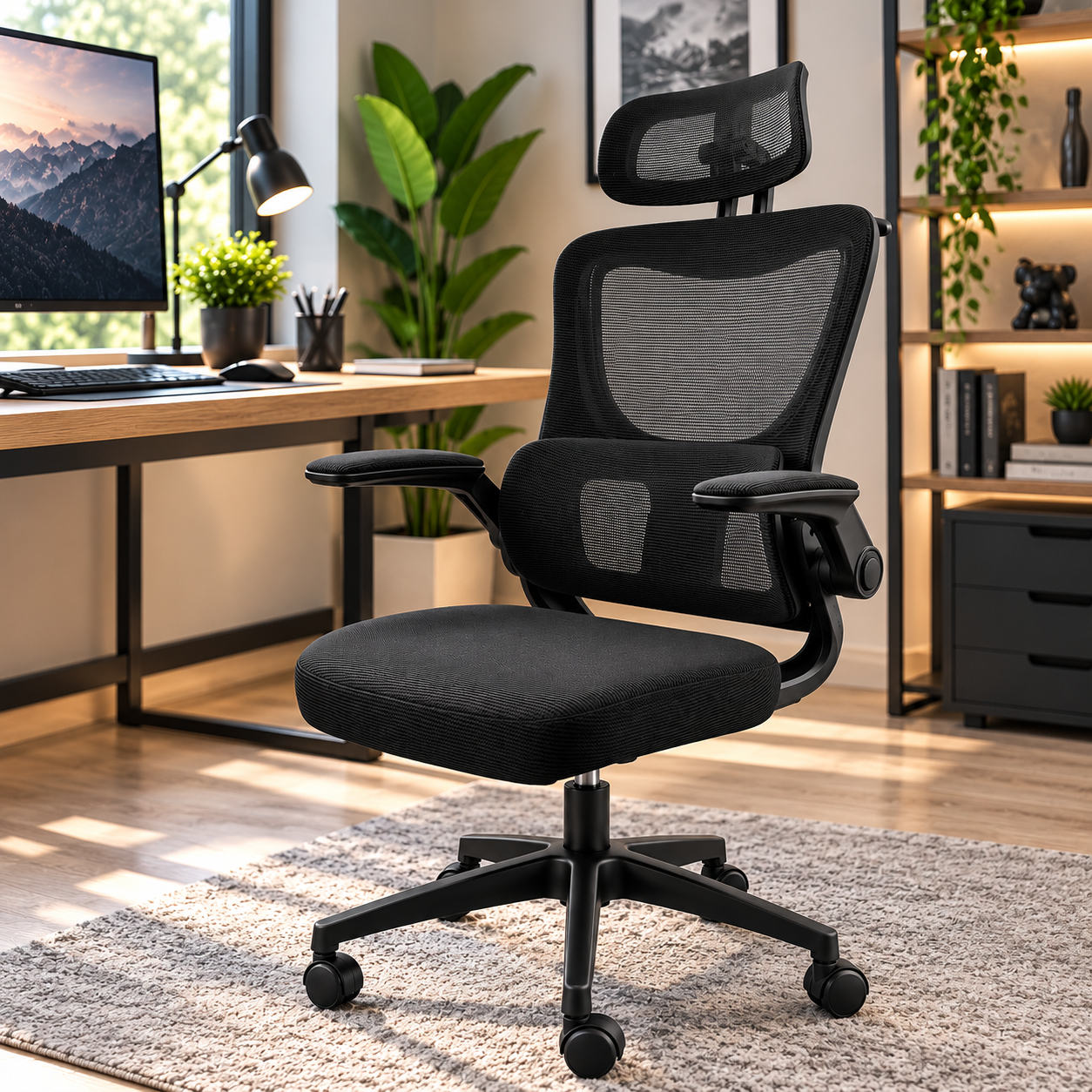 LS-908 Executive Ergonomic Mesh Office Chair – Black - Image 5