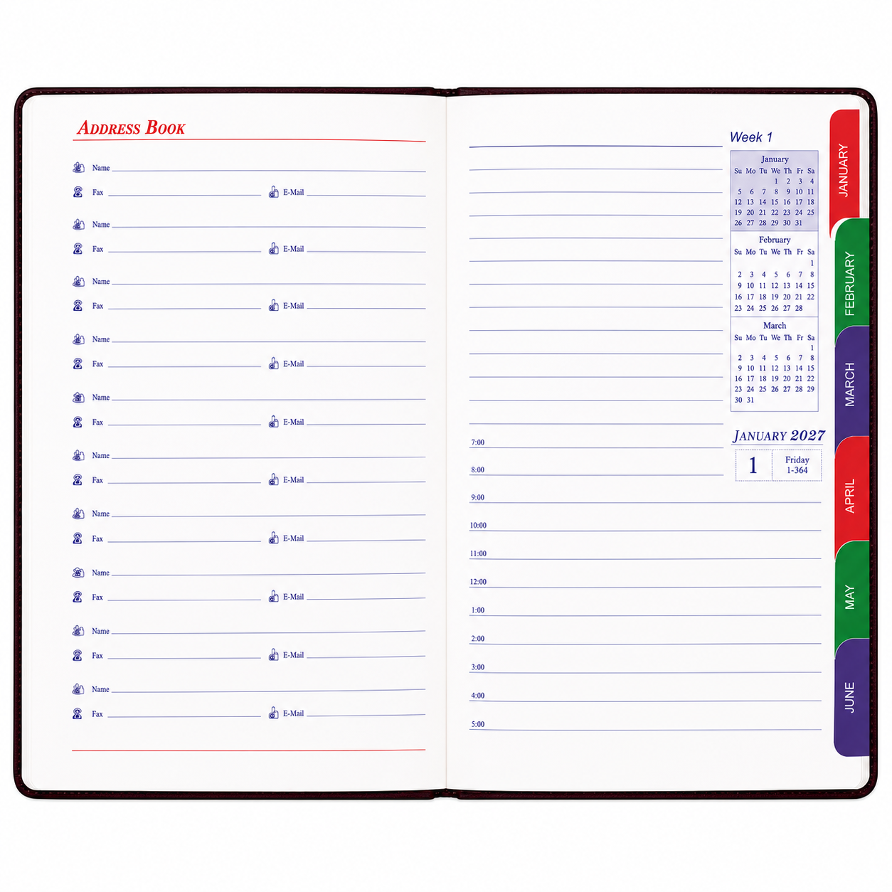 A5 Two-Tone Diary 2027 - Page-a-Day ORANGE - Image 2