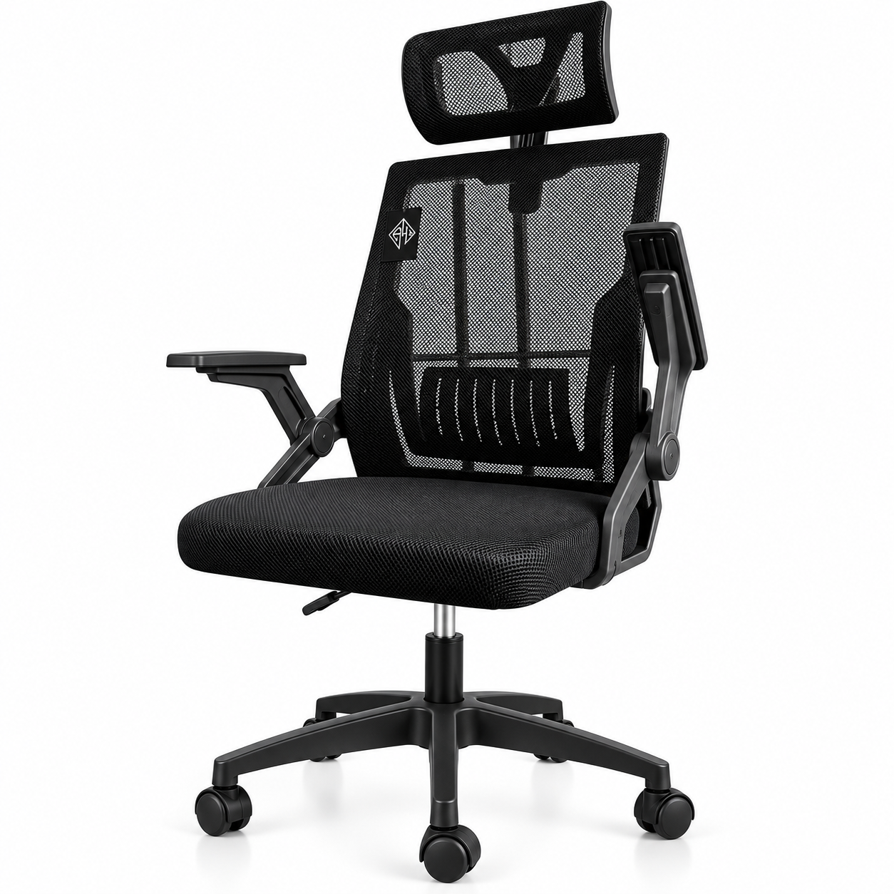 Ergonomic Mesh Office Chair with Headrest – Black