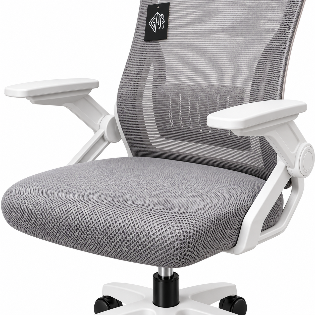 Ergonomic Mesh Office Chair – White & Grey - Image 3
