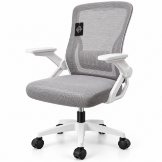 Ergonomic Mesh Office Chair – White & Grey