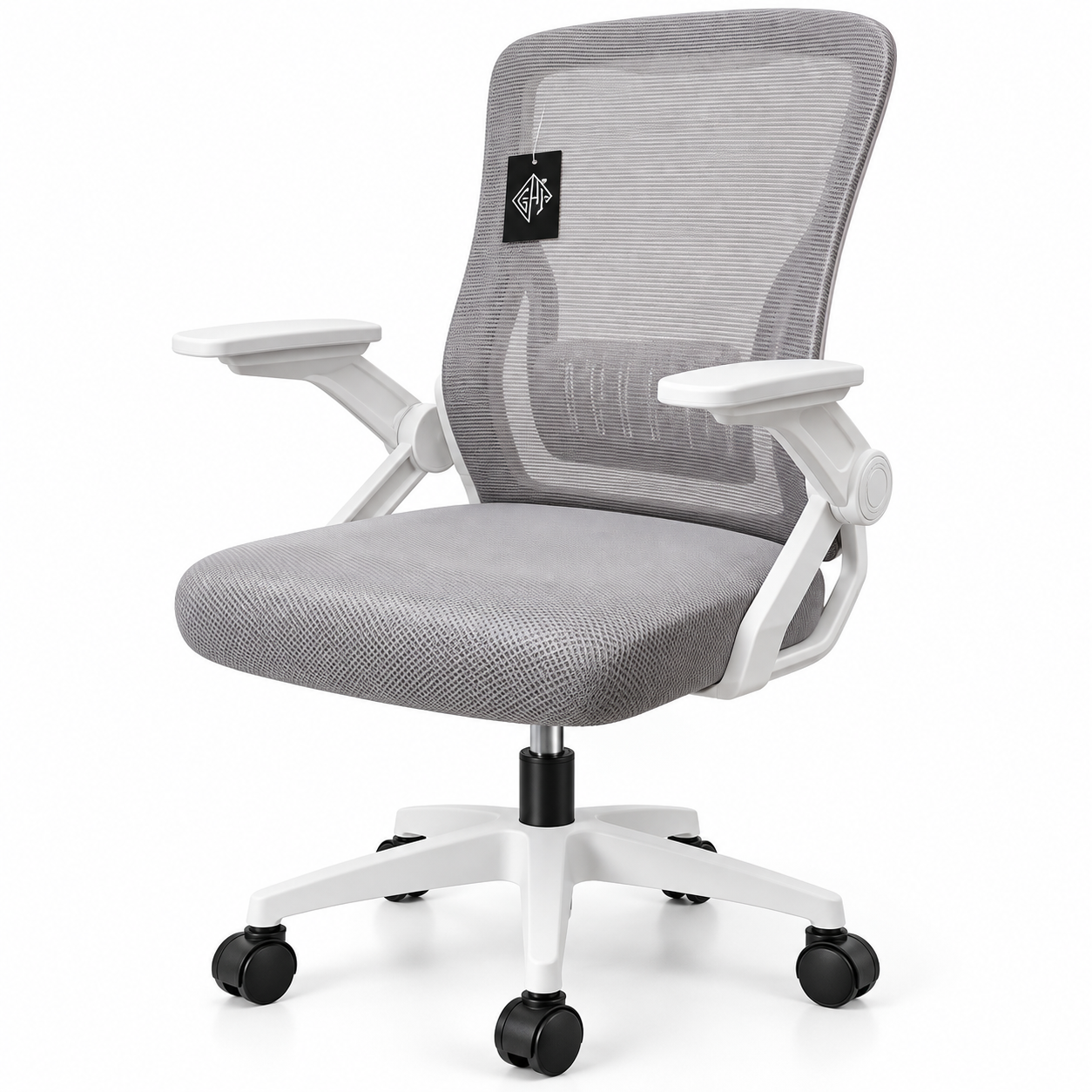 Ergonomic Mesh Office Chair – White & Grey